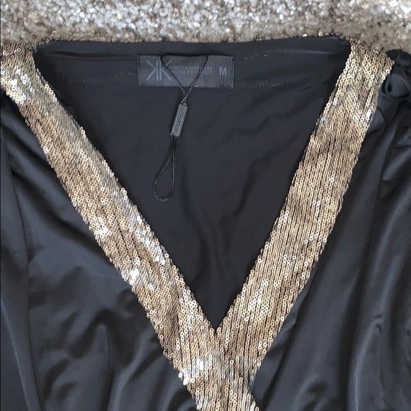 Kardashian Kollection sequin lined black JUMPSUIT - Picture 3 of 6